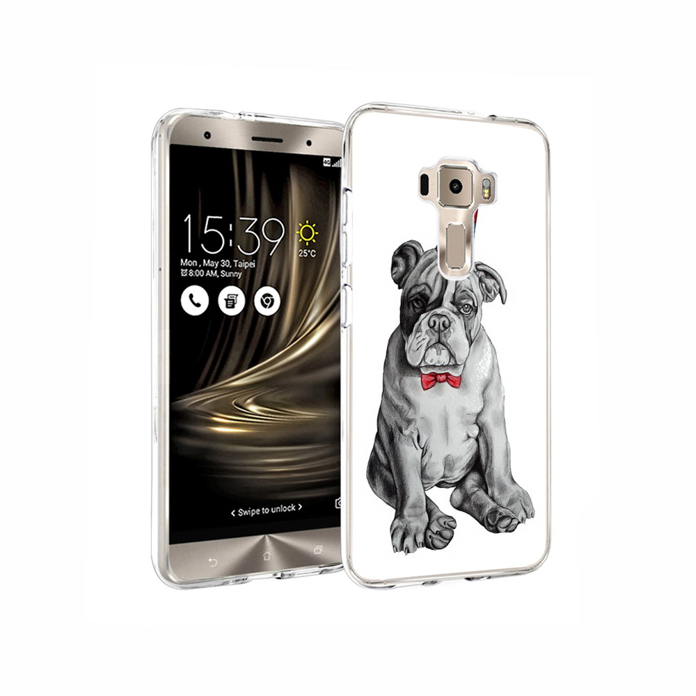 

Чехол MyPads Tocco для Asus ZenFone 3 праздничный щенок, Прозрачный, Tocco