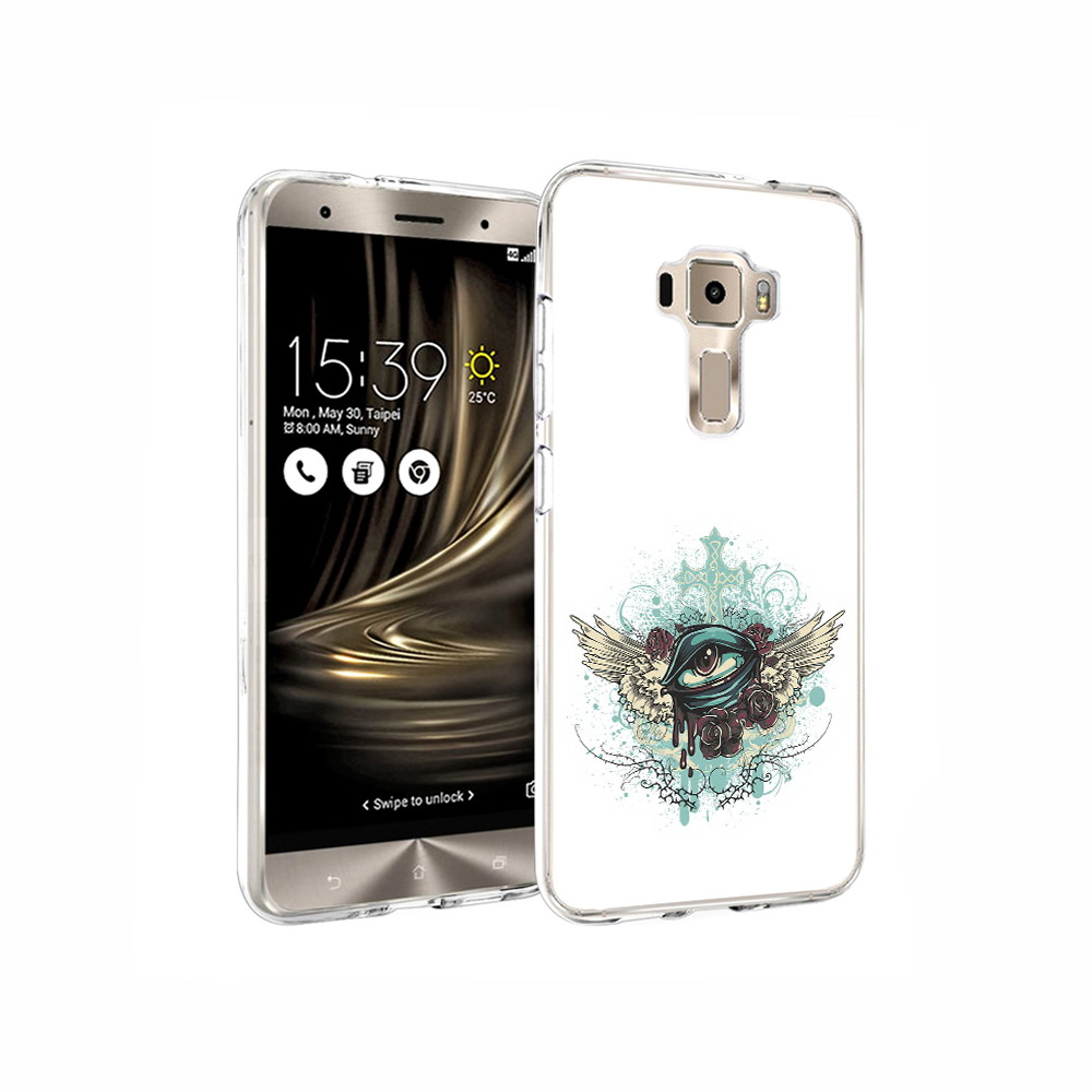 

Чехол MyPads Tocco для Asus ZenFone 3 плачущий глаз с крыльями, Прозрачный, Tocco