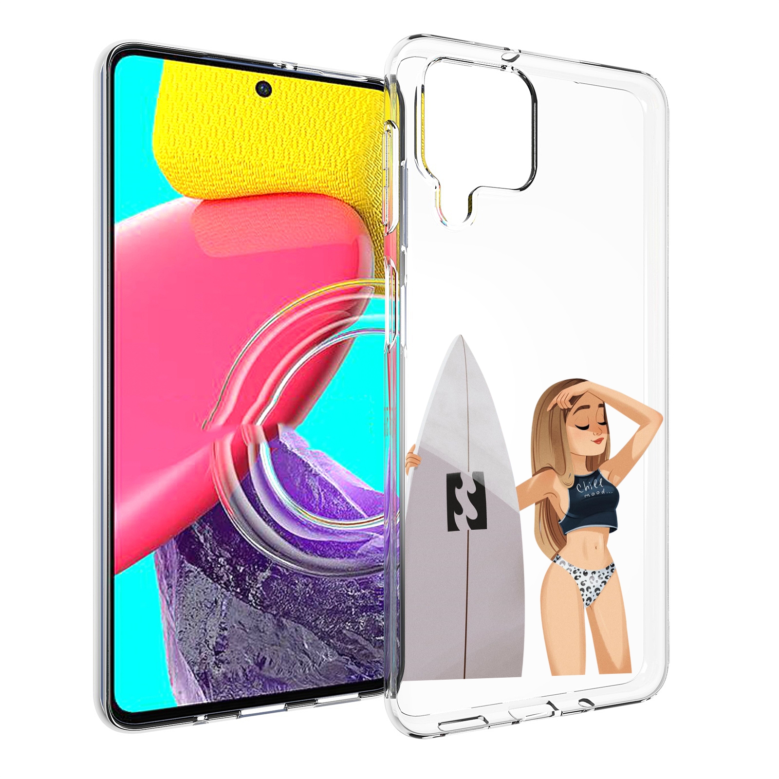 

Чехол Mypads Летний-Серф Для Samsung Galaxy M53 (Sm-M536), Прозрачный, Tocco