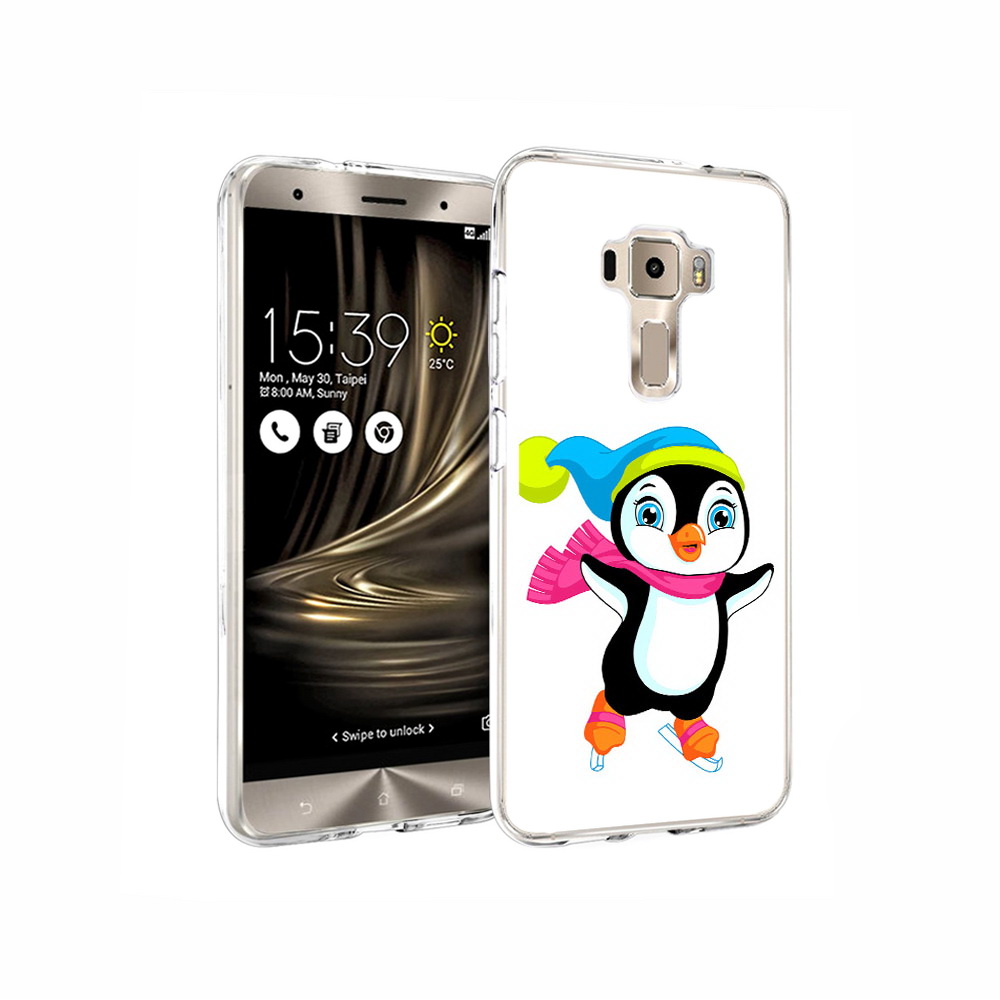 

Чехол MyPads Tocco для Asus ZenFone 3 пингвин на коньках, Прозрачный, Tocco