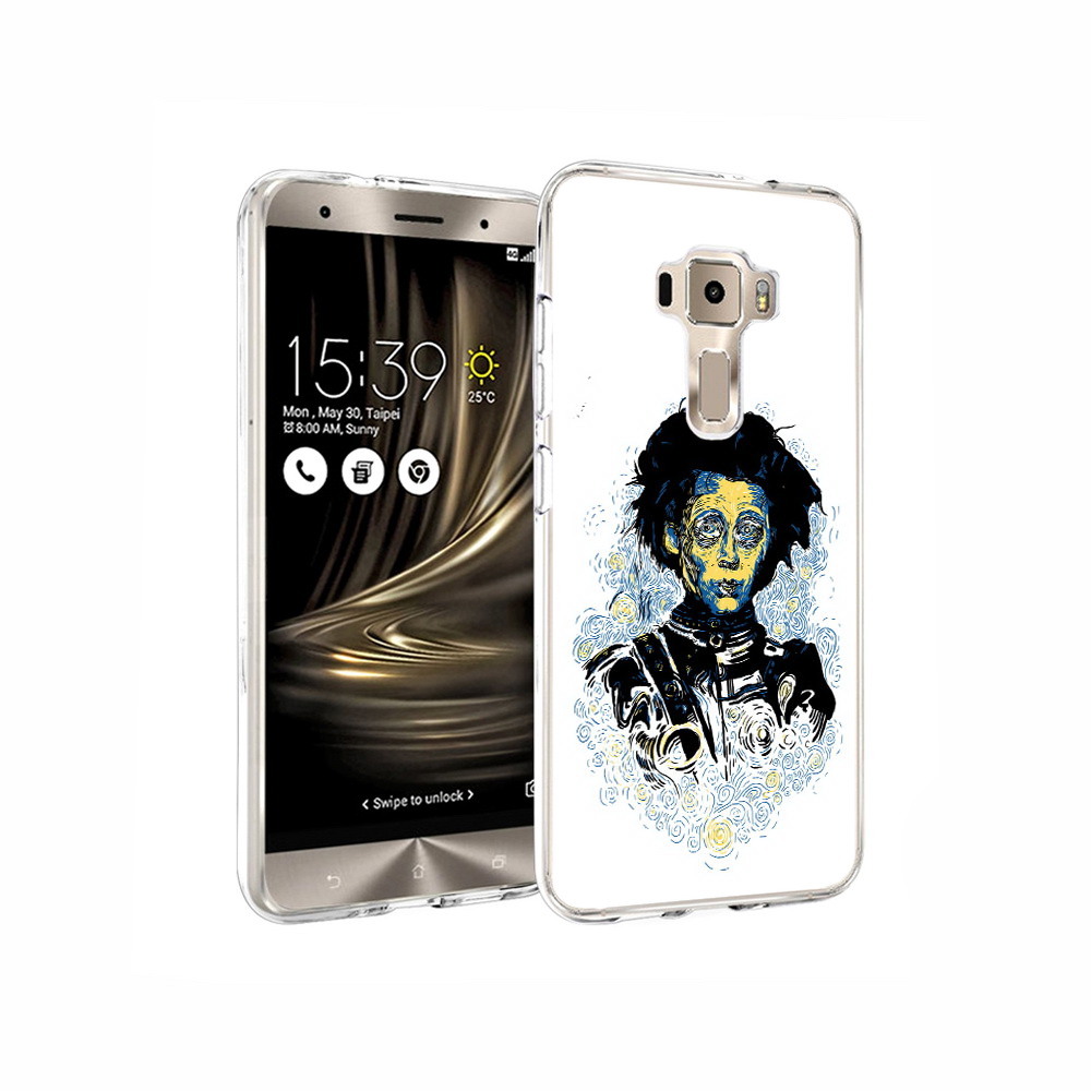 

Чехол MyPads Tocco для Asus ZenFone 3 парень черно-белый абстракция, Прозрачный, Tocco