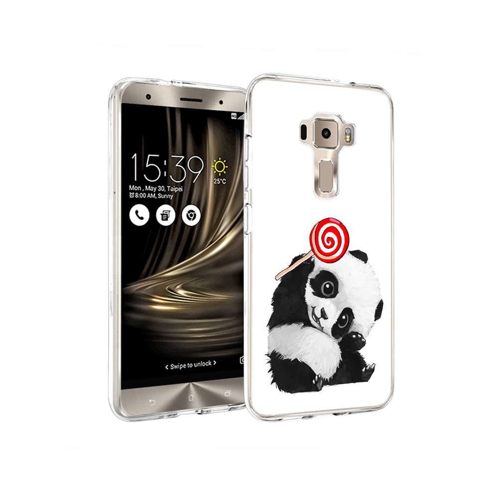 

Чехол MyPads Tocco для Asus ZenFone 3 панда с леденцом, Прозрачный, Tocco