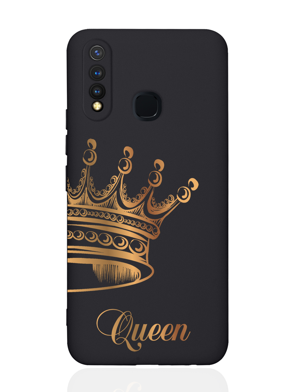 фото Чехол musthavecase для vivo y19/u3 парный чехол корона queen черный