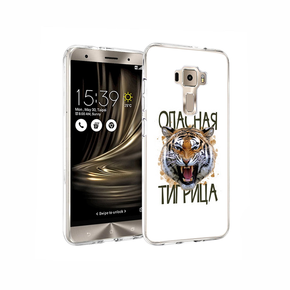 

Чехол MyPads Tocco для Asus ZenFone 3 опасная тигрица, Прозрачный, Tocco