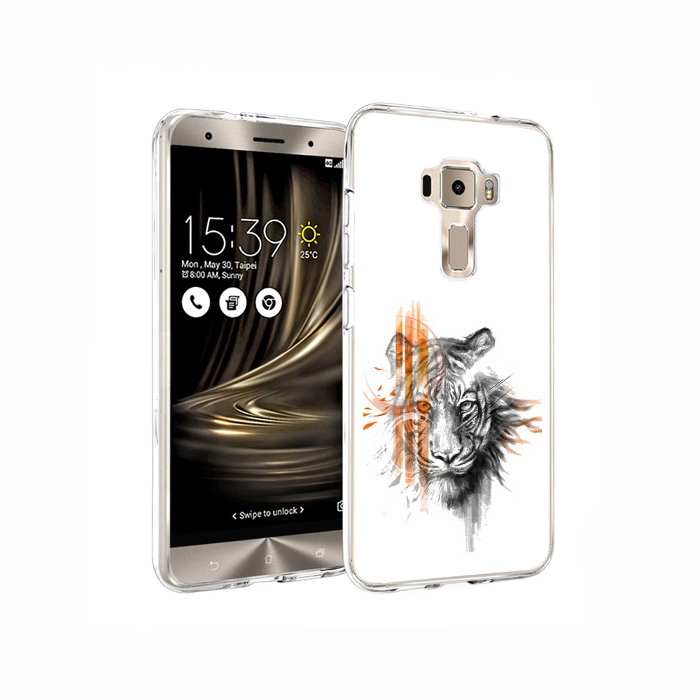 

Чехол MyPads Tocco для Asus ZenFone 3 огненный тигр, Прозрачный, Tocco