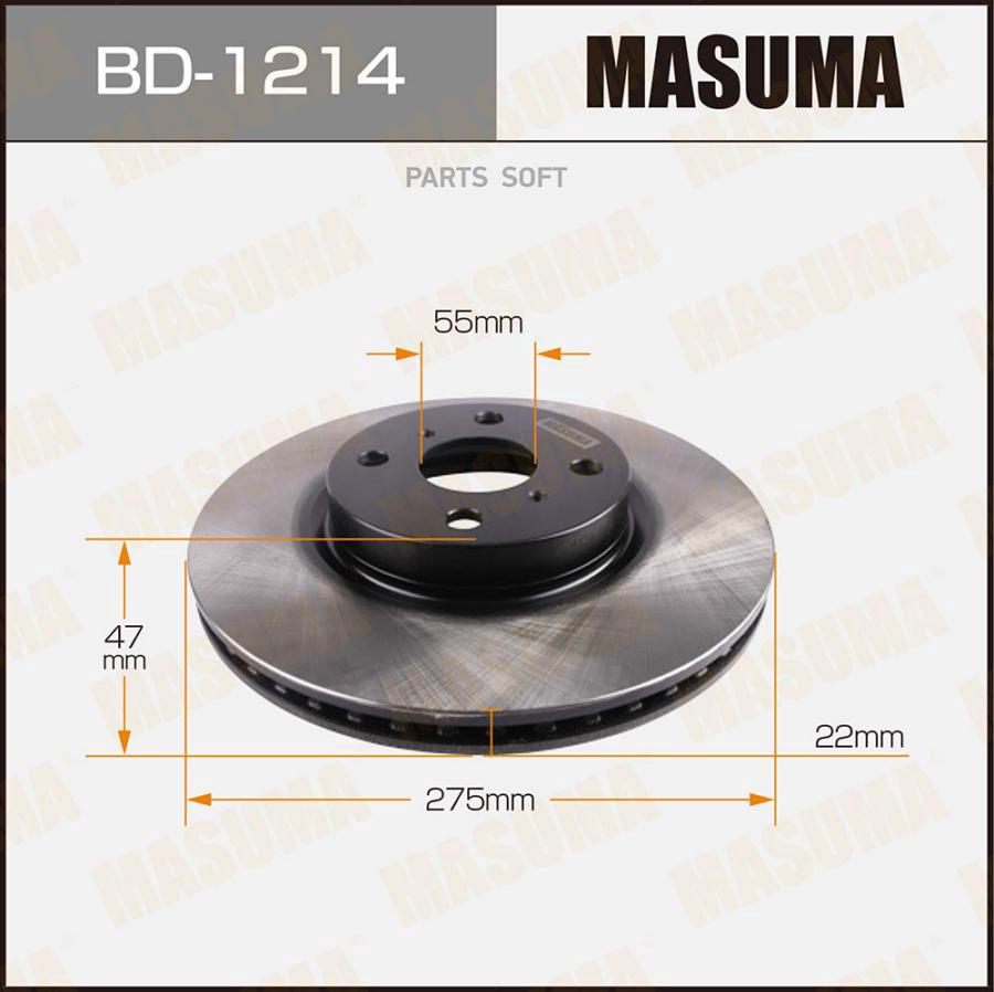 

MASUMA Диск тормозной передний TOYOTA COROLLA AXIO MASUMA BD-1214