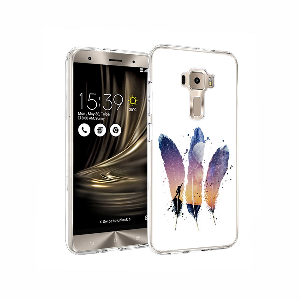

Чехол MyPads Tocco для Asus ZenFone 3 небесные перья, Прозрачный, Tocco
