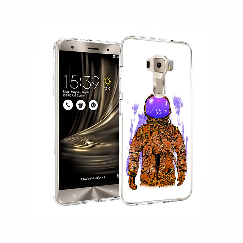 

Чехол MyPads Tocco для Asus ZenFone 3 нарисованный мужчина в скафандре, Прозрачный, Tocco