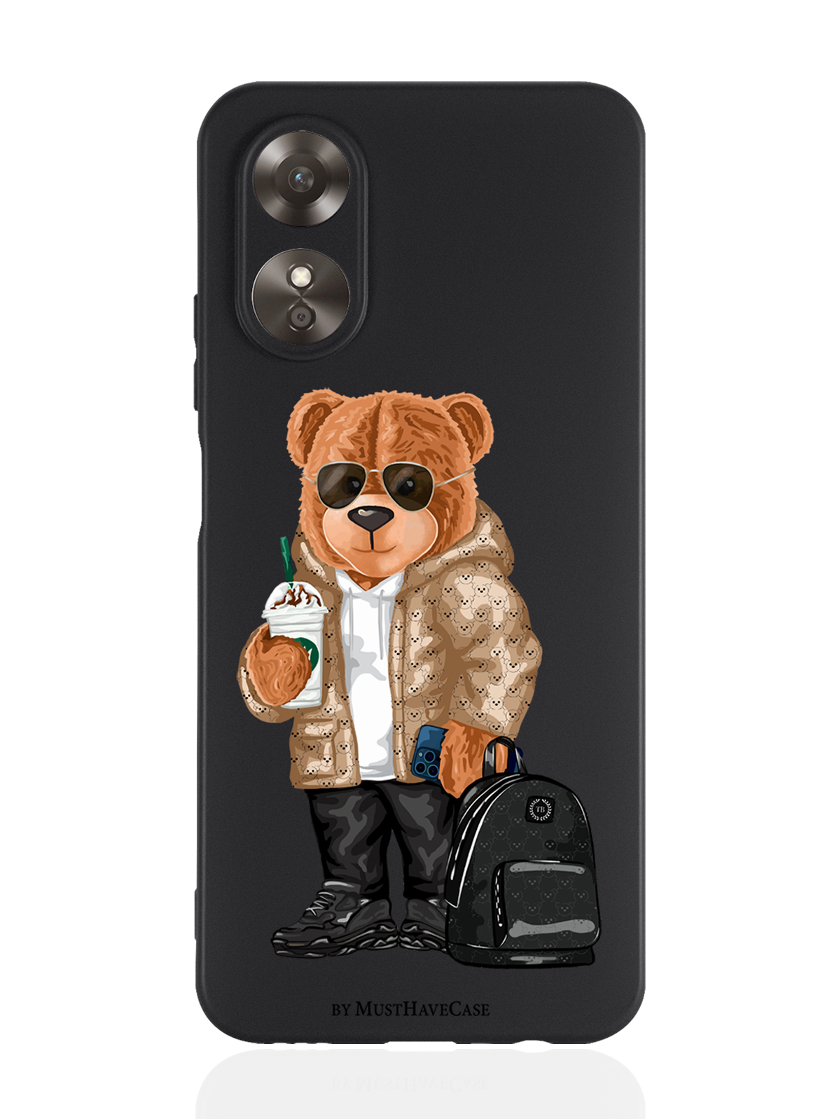 фото Чехол musthavecase для oppo a17 tony style в очках черный