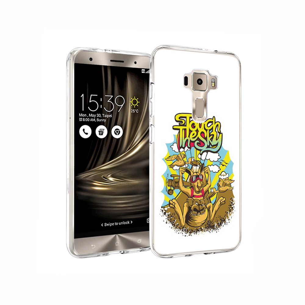 

Чехол MyPads Tocco для Asus ZenFone 3 нарисованное кенгуру комикс, Прозрачный, Tocco