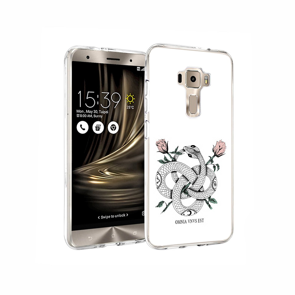 Чехол MyPads Tocco для Asus ZenFone 3 нарисованная змея абстракция