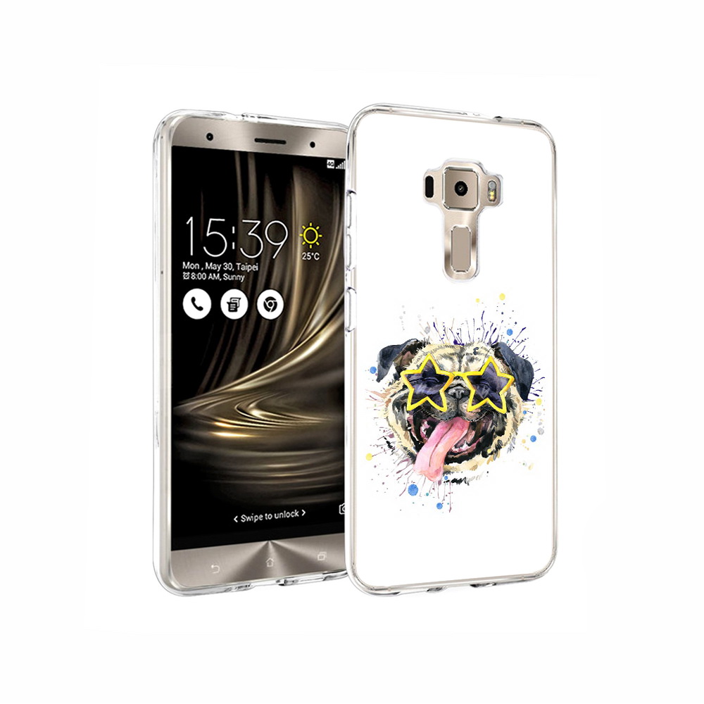 

Чехол MyPads Tocco для Asus ZenFone 3 мопс боксер, Прозрачный, Tocco
