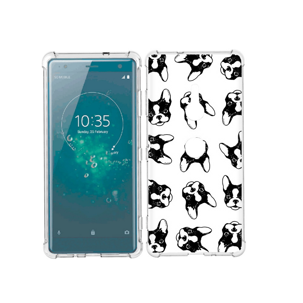 

Чехол MyPads Tocco для Sony Xperia XZ3 черно белые собачки, Прозрачный, Tocco