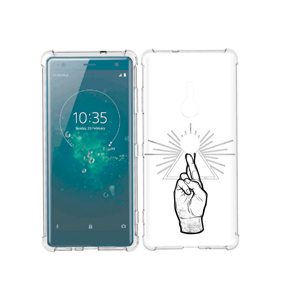 

Чехол MyPads Tocco для Sony Xperia XZ3 черно белая рука, Прозрачный, Tocco