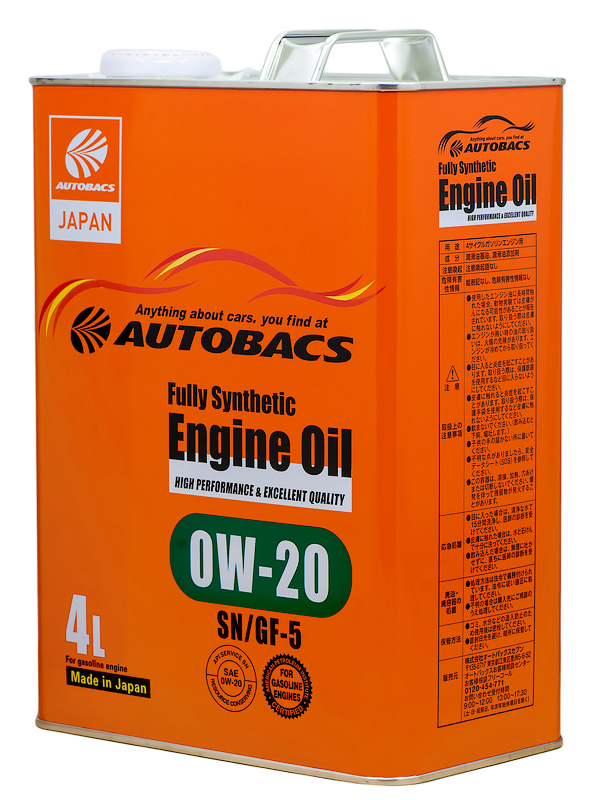 Масло моторное 0W-20 AUTOBACS ENGINE OIL API SN ILSAC GF-5 SYNTHETIC (4л)