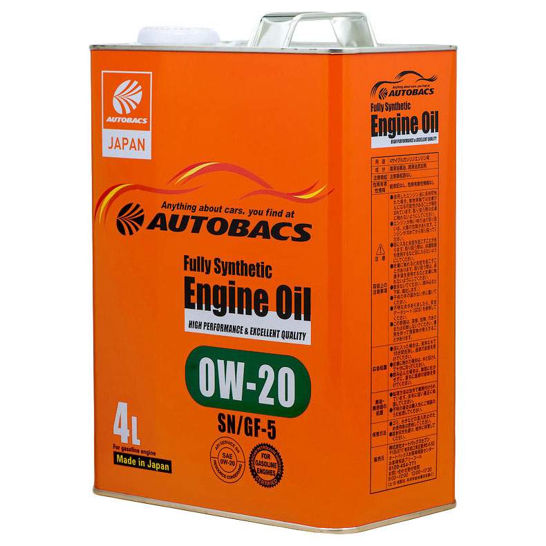Моторное масло Autobacs Fully Synthetic Engine Oil SN/GF-5 0W20 4л