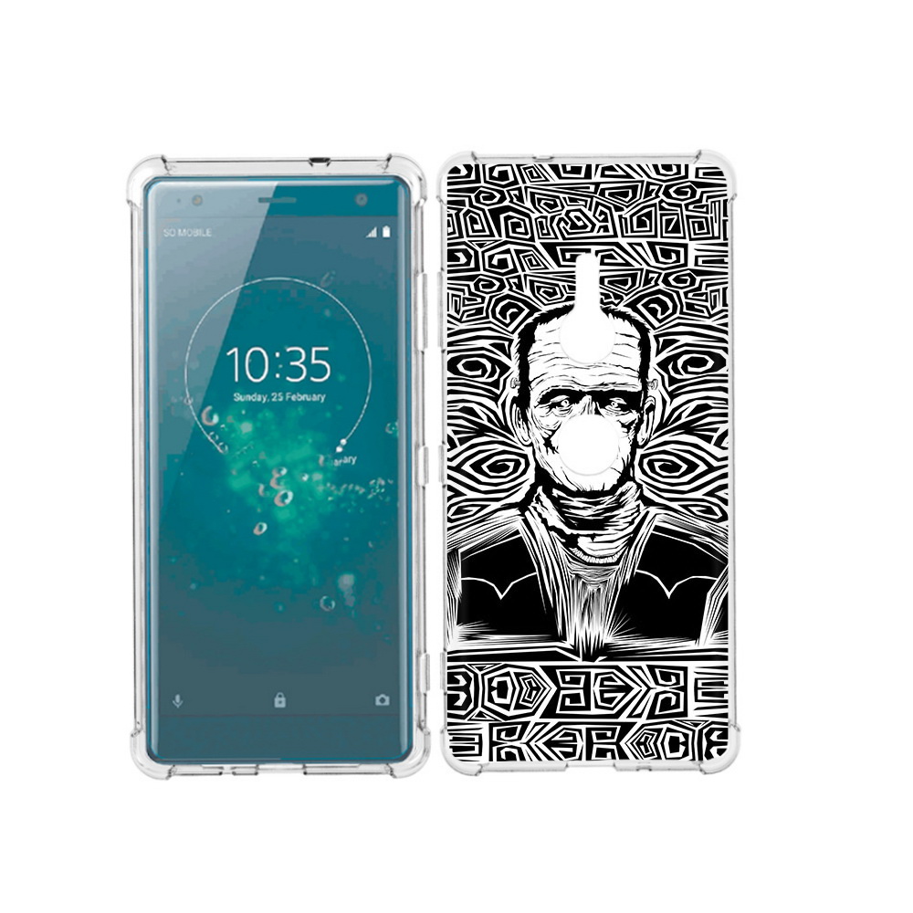 

Чехол MyPads Tocco для Sony Xperia XZ3 франкенштейн черно белый, Прозрачный, Tocco