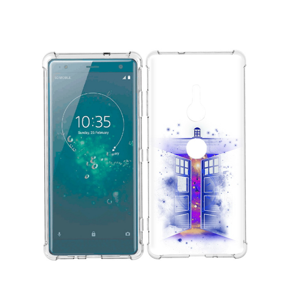 

Чехол MyPads Tocco для Sony Xperia XZ3 фиолетовый уголок абстракция, Прозрачный, Tocco
