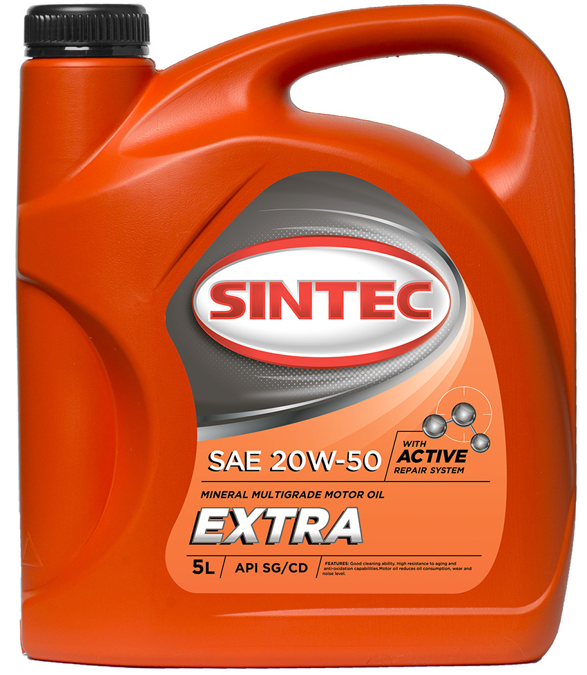 фото Моторное масло sintec extra sae 20w-50 api sg/cd минеральное 5 л