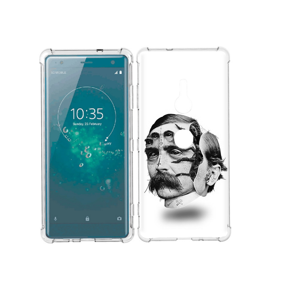 

Чехол MyPads Tocco для Sony Xperia XZ3 страшное лицо мужчины, Прозрачный, Tocco