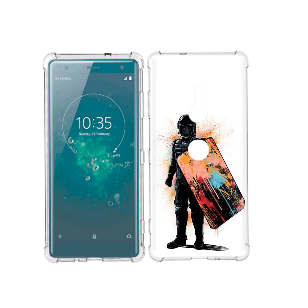 

Чехол MyPads Tocco для Sony Xperia XZ3 солдат с красочным щитом, Прозрачный, Tocco