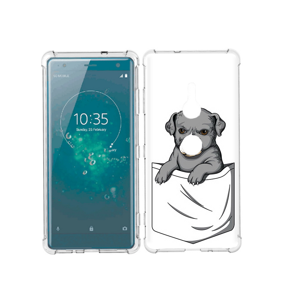 

Чехол MyPads Tocco для Sony Xperia XZ3 собачка в кармане, Прозрачный, Tocco
