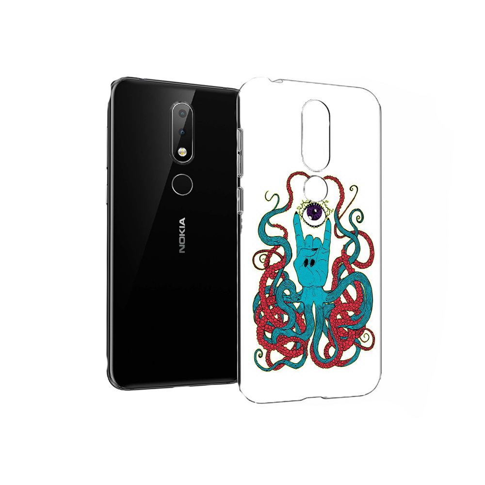 

Чехол MyPads Tocco для Nokia X6 осьминог-рука абстракция (PT115295.99.530), Прозрачный, Tocco