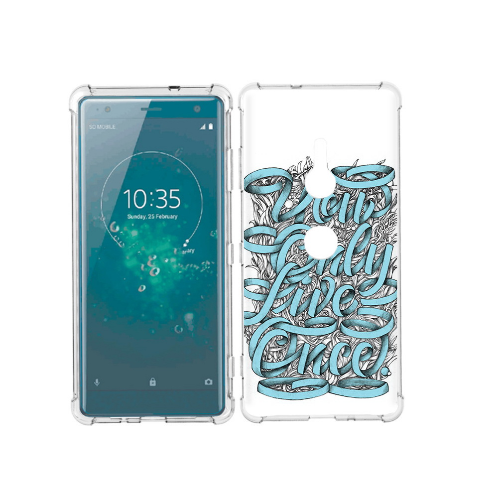

Чехол MyPads Tocco для Sony Xperia XZ3 слова из ленты абстракция, Прозрачный, Tocco