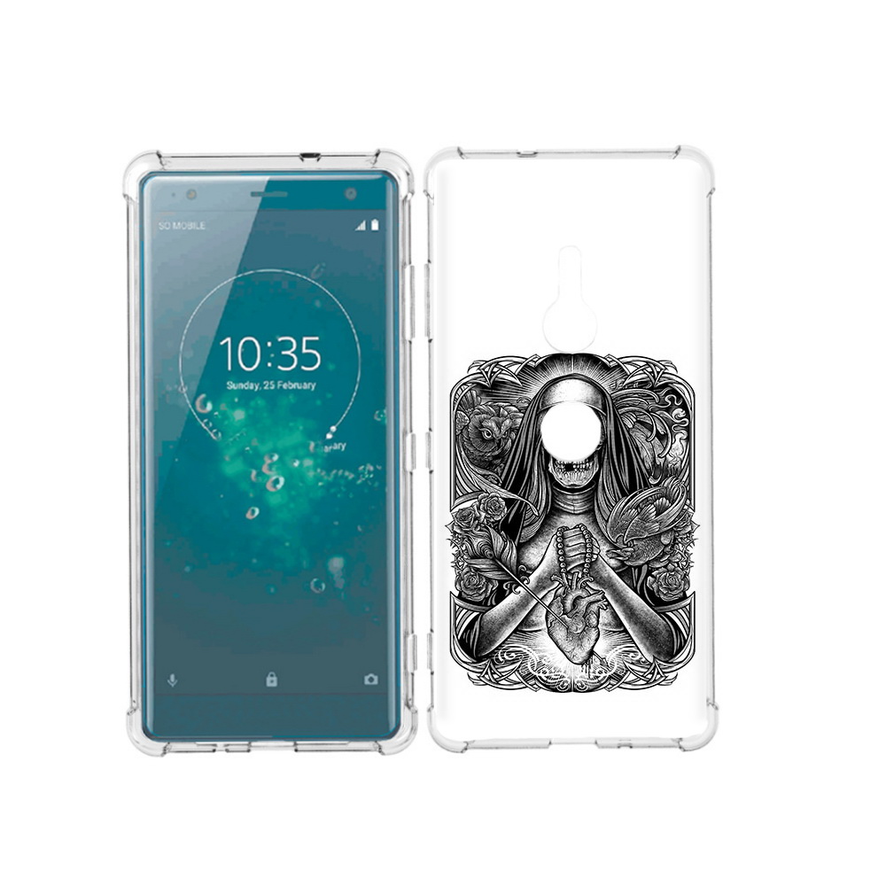 

Чехол MyPads Tocco для Sony Xperia XZ3 скелет с сердцем, Прозрачный, Tocco