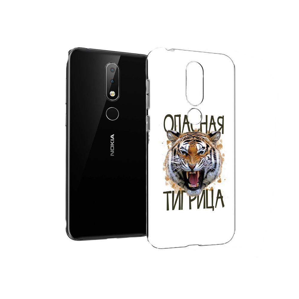 

Чехол MyPads Tocco для Nokia X6 опасная тигрица (PT115295.99.527), Прозрачный, Tocco