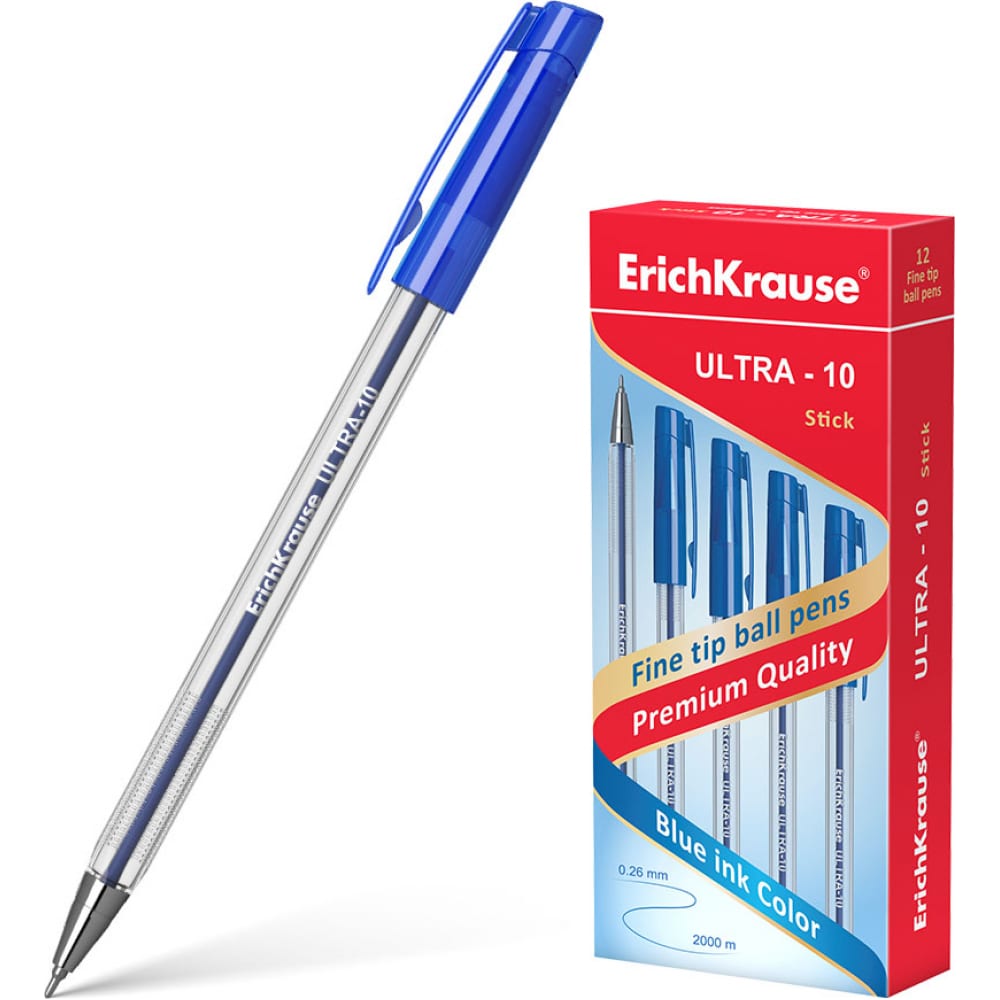 

ErichKrause Ручка шариковая ULTRA-10, синий , 13873