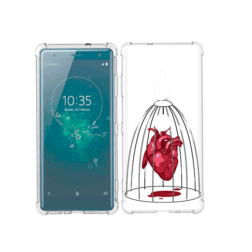 

Чехол MyPads Tocco для Sony Xperia XZ3 сердце в клетке, Прозрачный, Tocco