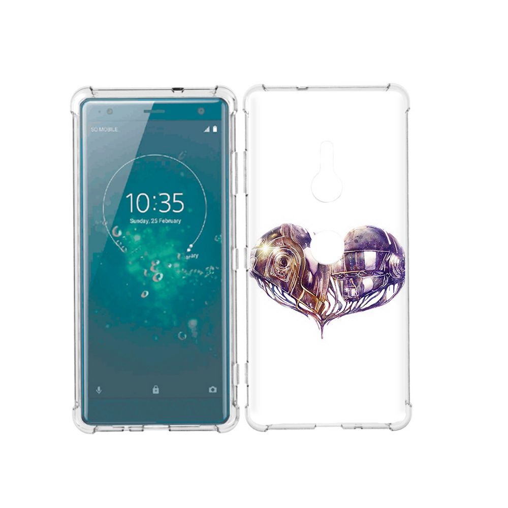 

Чехол MyPads Tocco для Sony Xperia XZ3 сердце абстракция, Прозрачный, Tocco