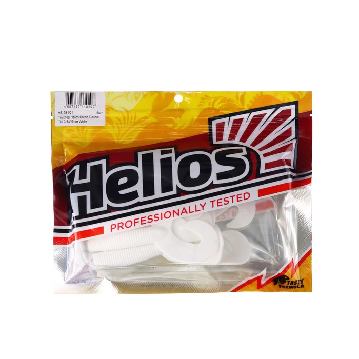 

Твистер Helios Credo Double Tail White 9см HS-28-001 (набор 5шт), Белый