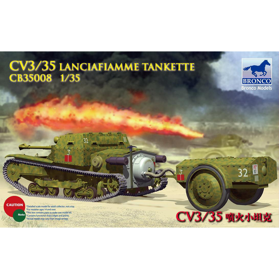 

Сборная модель Bronco 1/35 Танкетка CV L3/35 Lanciafiamme CB35008