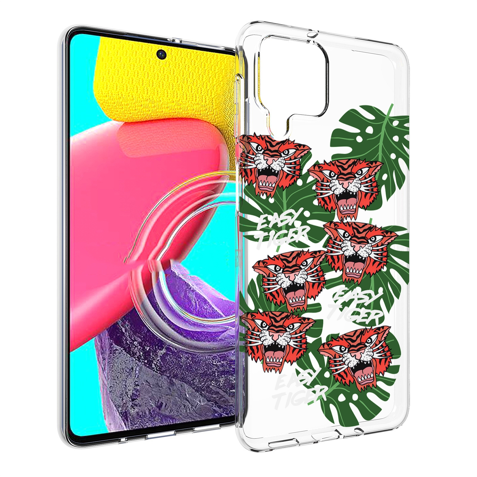 

Чехол Mypads Красные-Тигры Для Samsung Galaxy M53 (Sm-M536), Прозрачный, Tocco