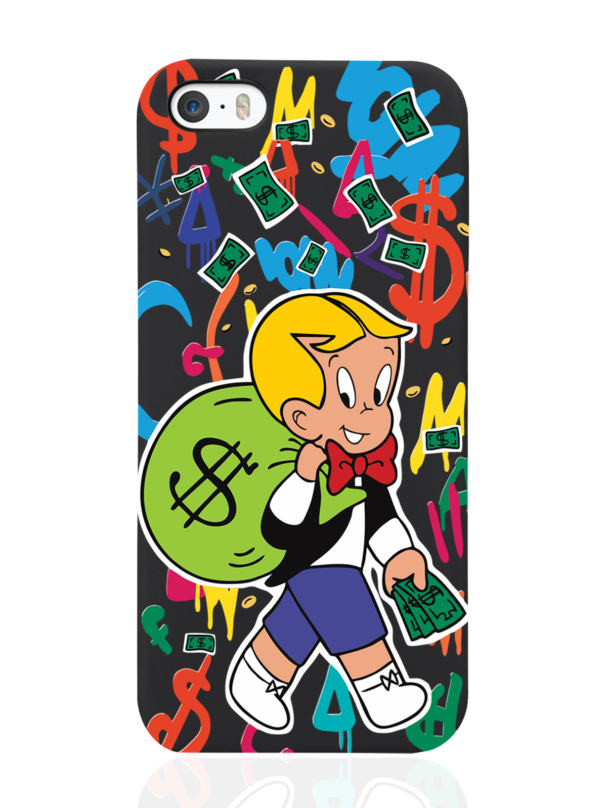 

Чехол MustHaveCase для iPhone 5/5s Monopoly Richie Rich/Монополи Богатенький Риччи черный, Разноцветный