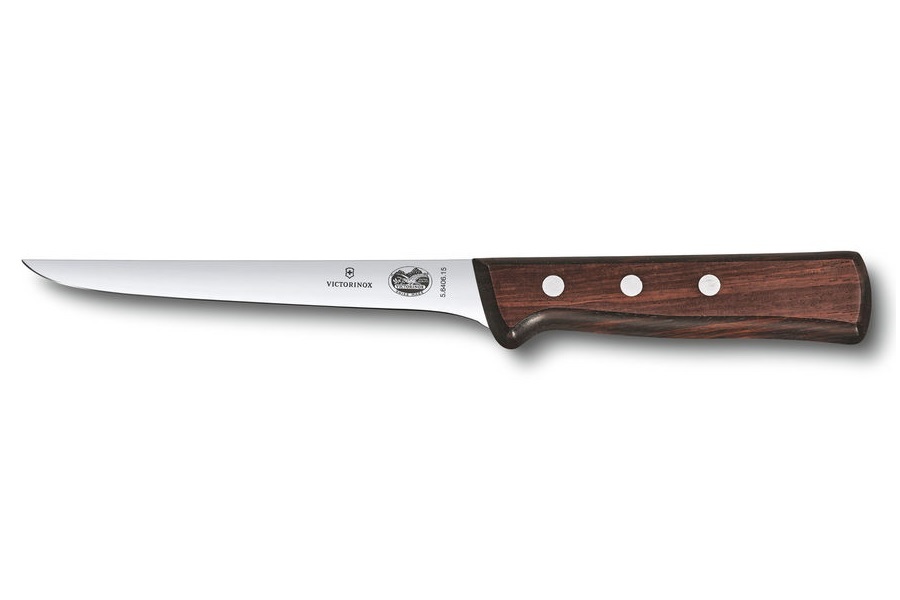 

Нож кухонный Victorinox 5.6406.15 стальной обвалочный лезв.150мм прямая заточка черный