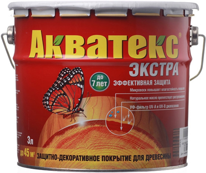 

АКВАТЕКС Экстра декоративная пропитка по дереву калужница (3л), Коричневый