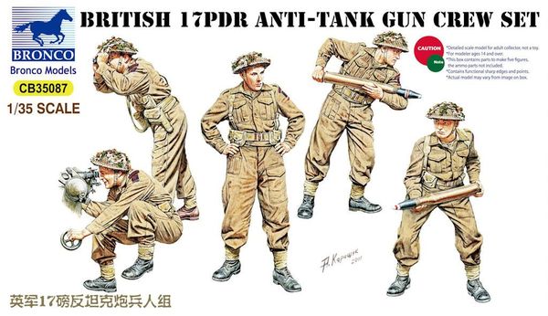 

Сборная модель Bronco 1/35 British 17 PDR Anti Tank Gun Crew Set CB35087