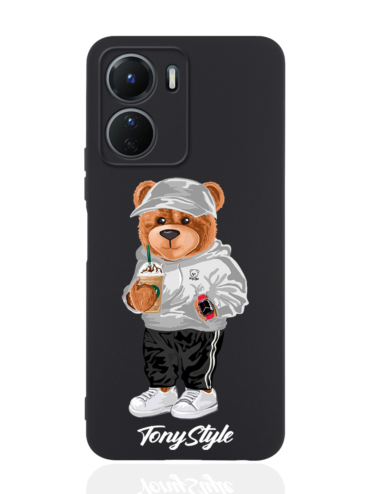 

Чехол Tony Style для Vivo Y16 Tony Style с кофе черный, Серый;белый;черный