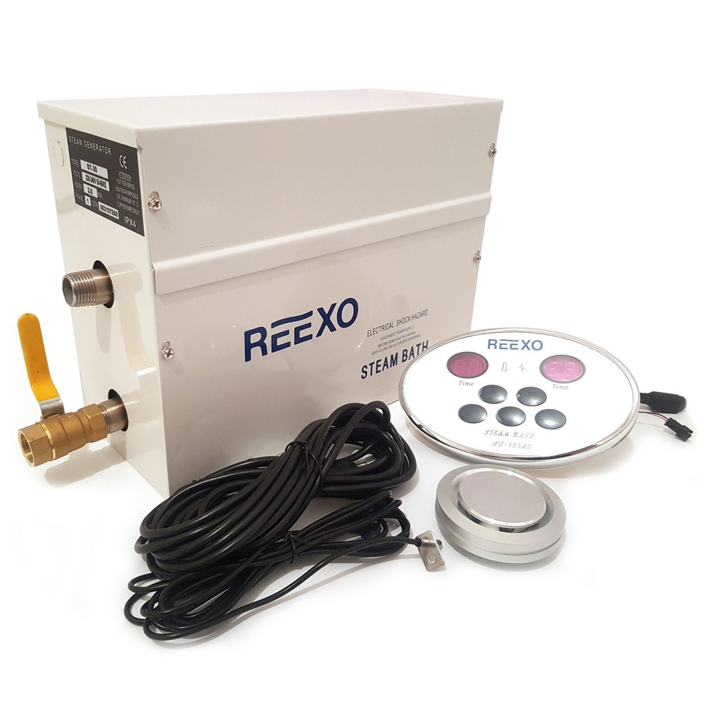 Парогенератор Reexo SteamTop 60L 6кВт 220В с ТЭНами AISI-304 комплект до 8м3 177159