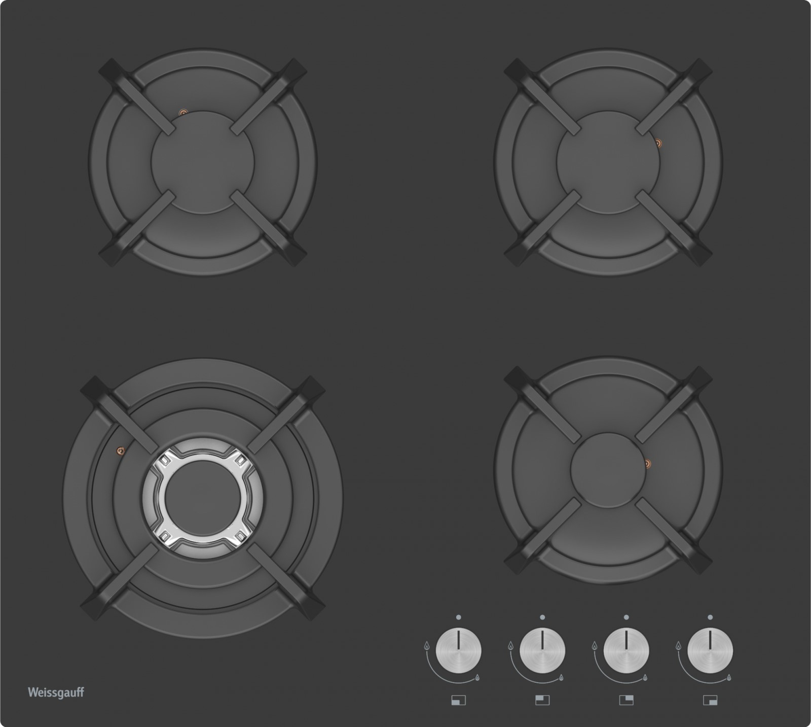 фото Встраиваемая варочная панель газовая weissgauff hgg 641 bgb черный