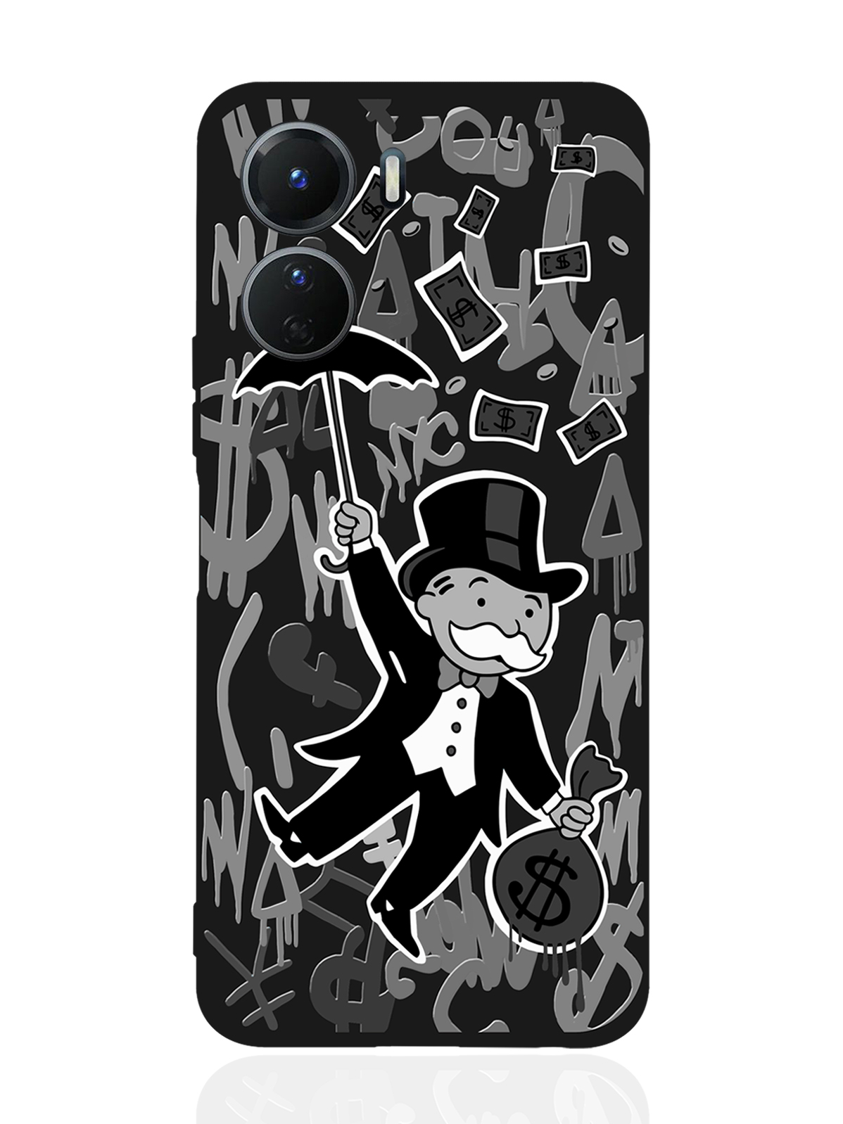 

Чехол MustHaveCase для Vivo Y16 Monopoly Black Edition черный, Серый;черный