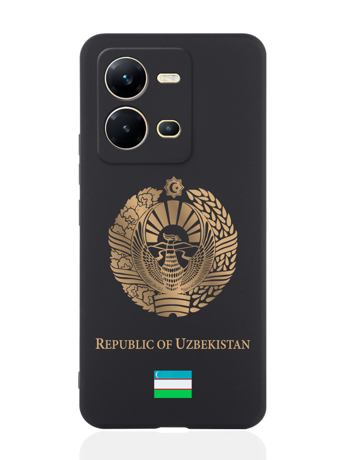 

Чехол SignumCase для Vivo V25e/V25 Золотой Герб Узбекистана черный, Черный;золотистый