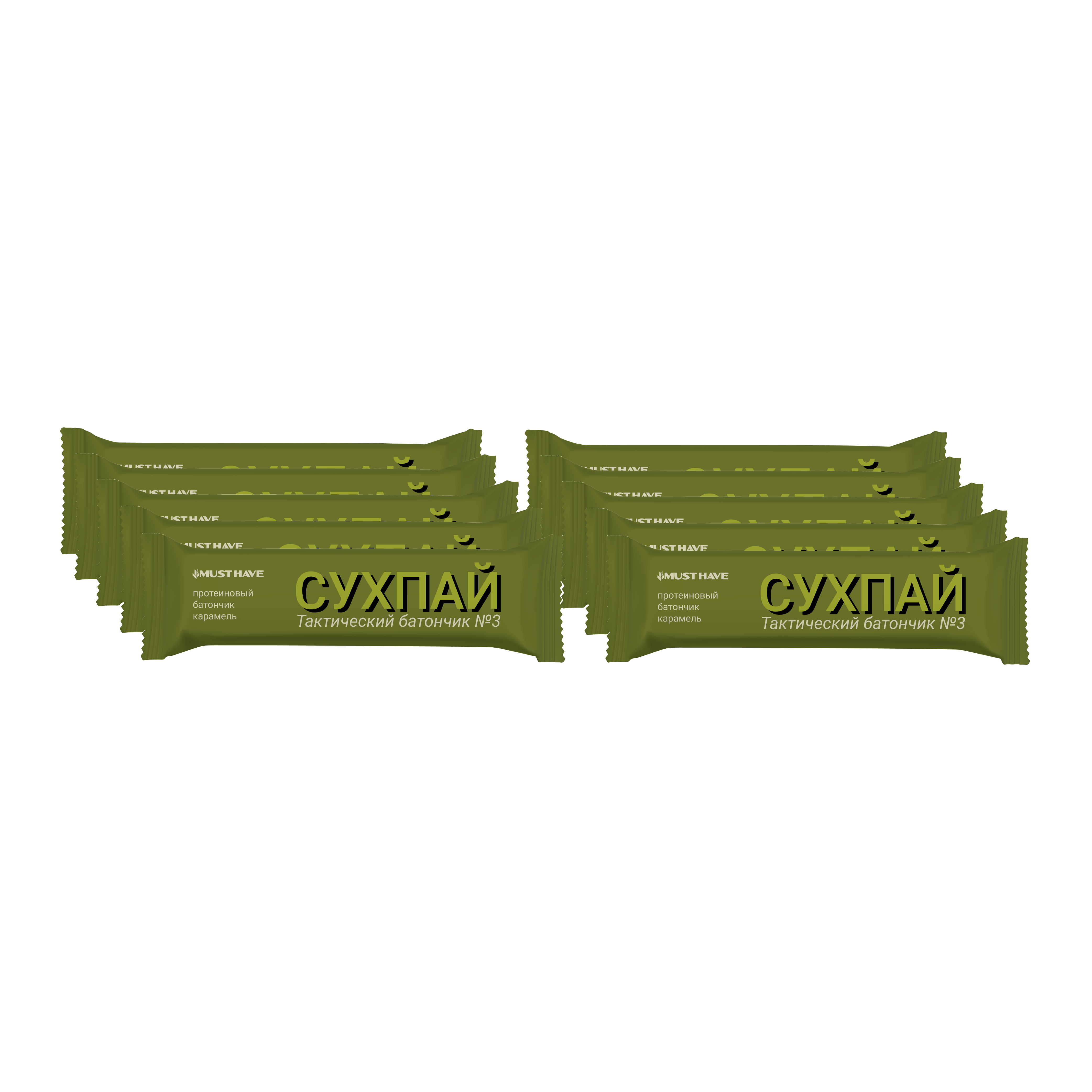 

Протеиново-злаковый батончик MustHave Сухпай карамельный, 10 шт. х 50 г, Сухпай