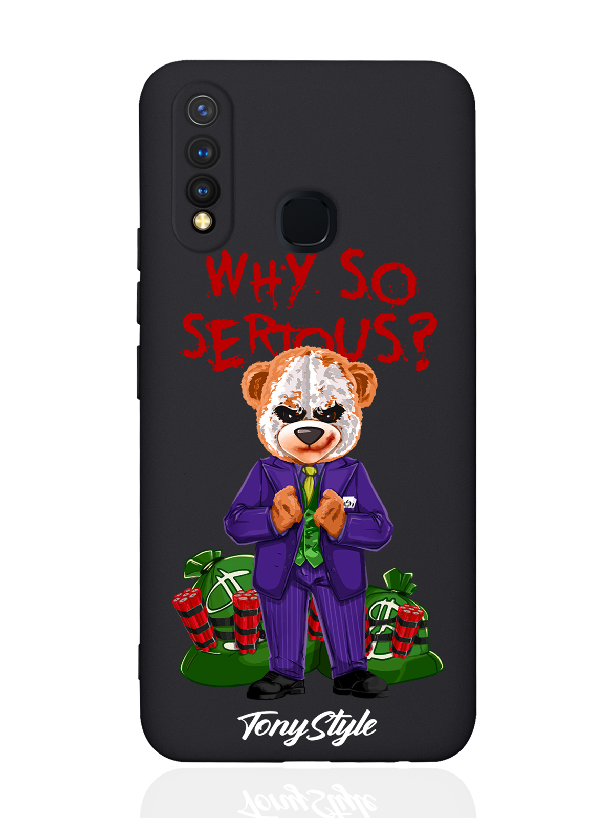 

Чехол Tony Style для Vivo Y19/U3 Tony Style Why so serious черный, Разноцветный