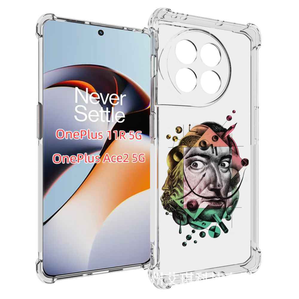 Чехол MyPads разноцветное лицо абстракция для OnePlus 11R противоударный