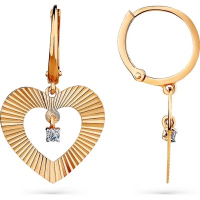 

Серьги из красного золота с 2 фианитами Master Brilliant 2001328, 2001328