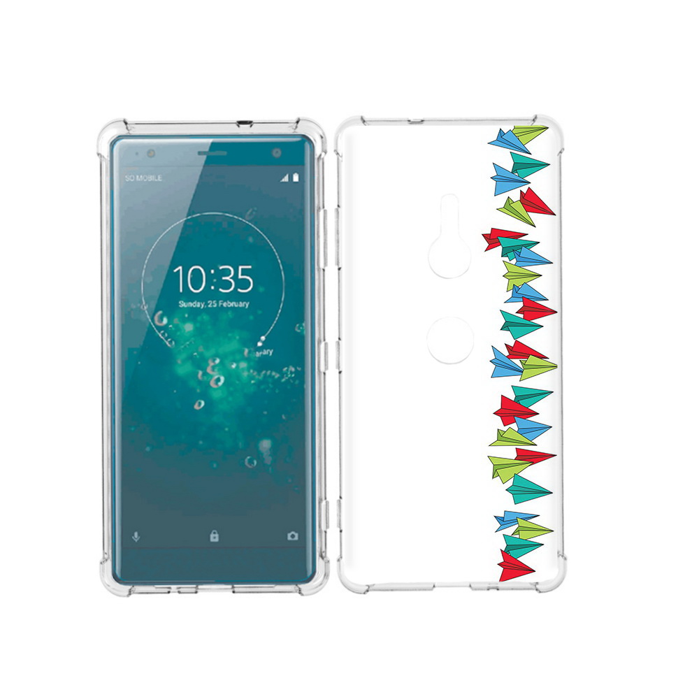 

Чехол MyPads Tocco для Sony Xperia XZ3 самолетики из листочков, Прозрачный, Tocco
